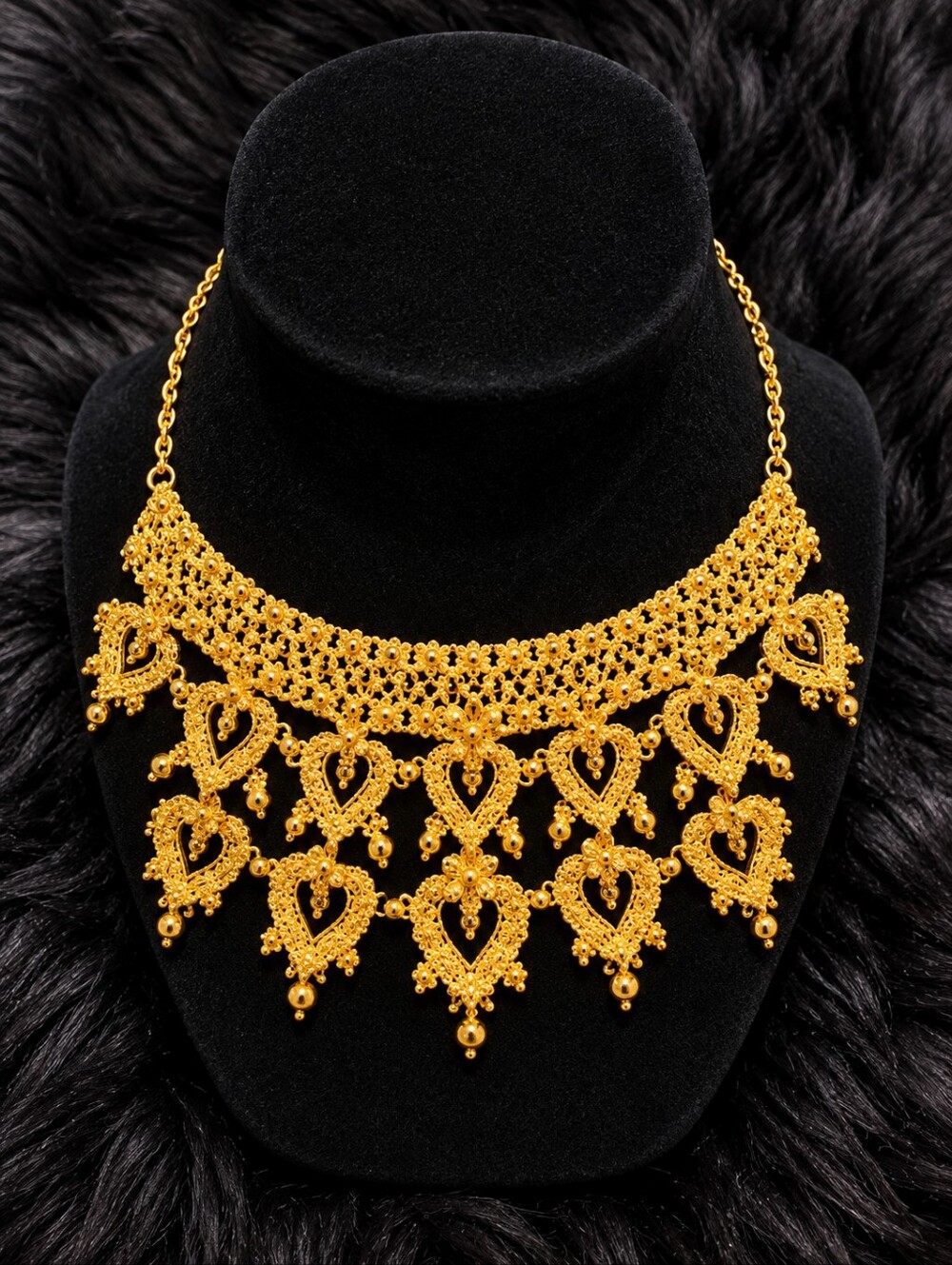Elegant 22K Gold Plated  Dubai Jewelry Gold Heart Necklace